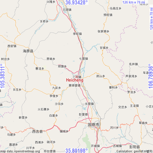 Heicheng on map