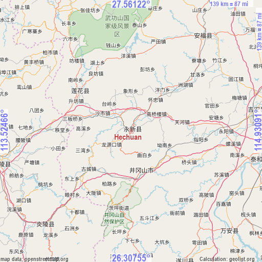 Hechuan on map