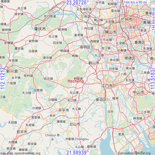 Hecheng on map