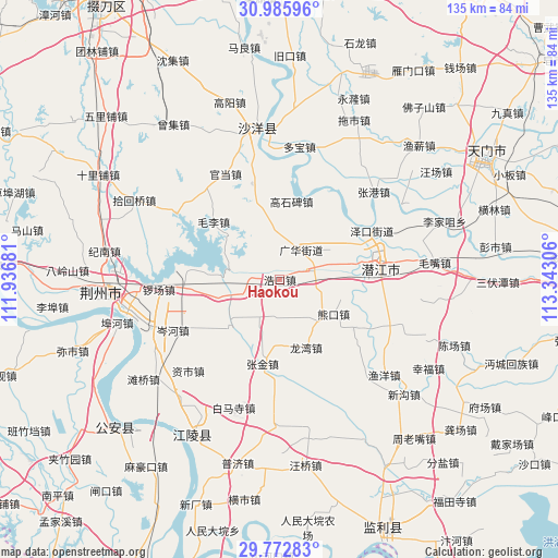 Haokou on map