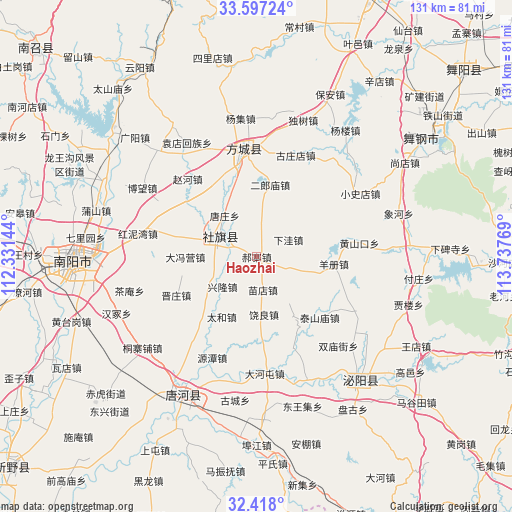 Haozhai on map