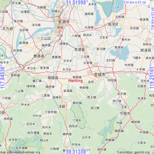 Hanting on map