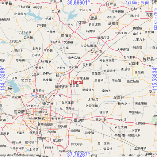 Hantai on map