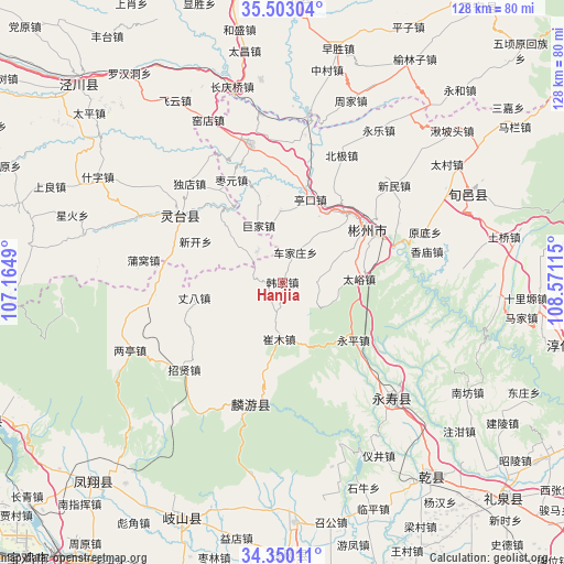 Hanjia on map