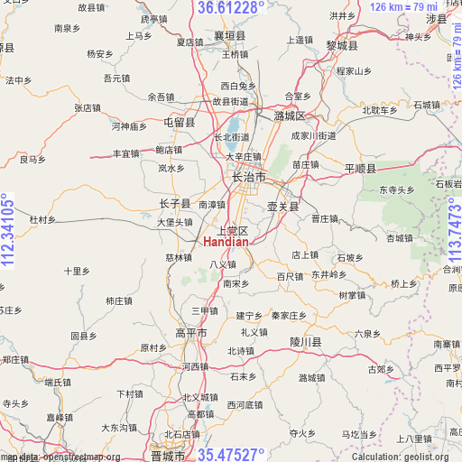 Handian on map