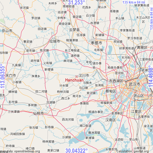 Hanchuan on map