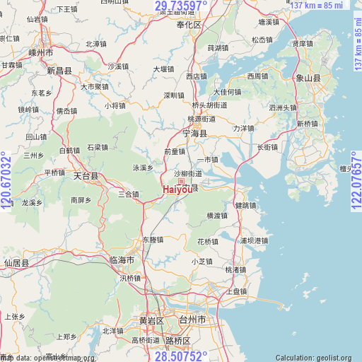 Haiyou on map