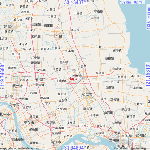 Hai’an on map