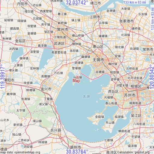 Maji on map