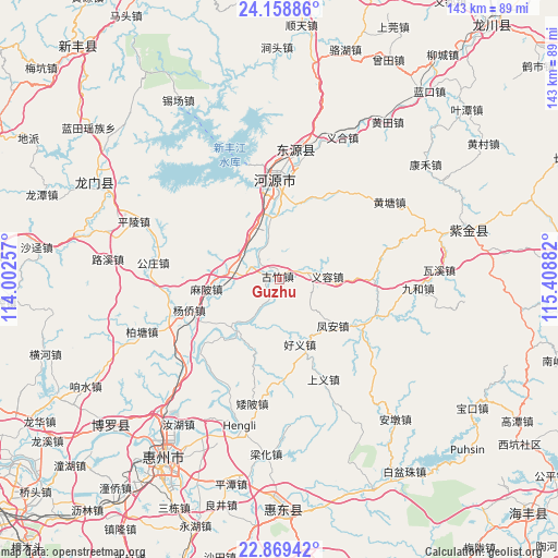 Guzhu on map