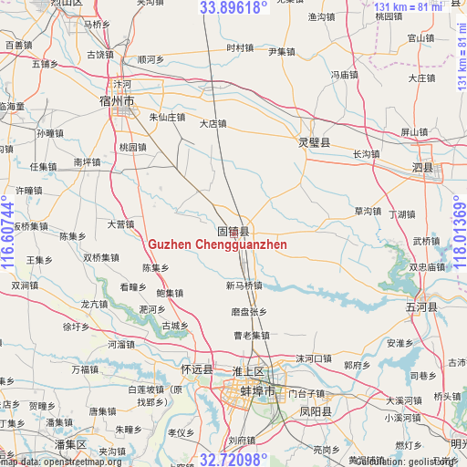 Guzhen Chengguanzhen on map