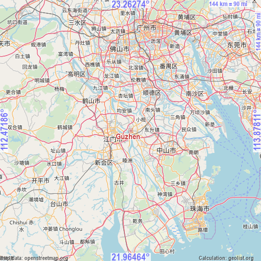 Guzhen on map