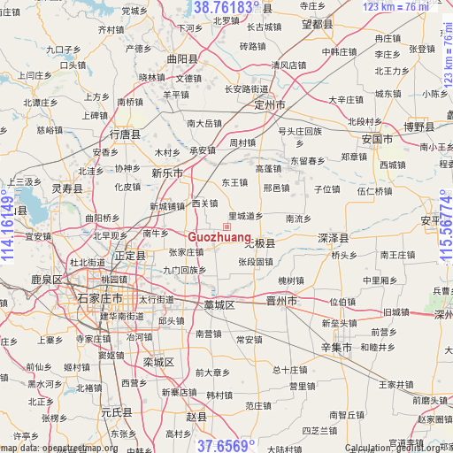 Guozhuang on map