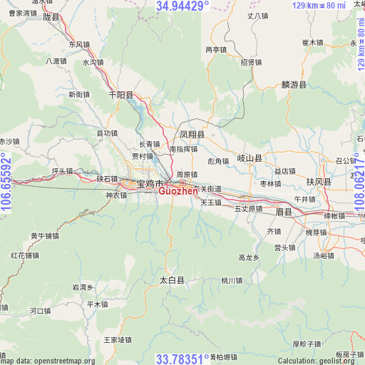 Guozhen on map