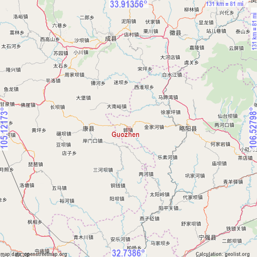 Guozhen on map