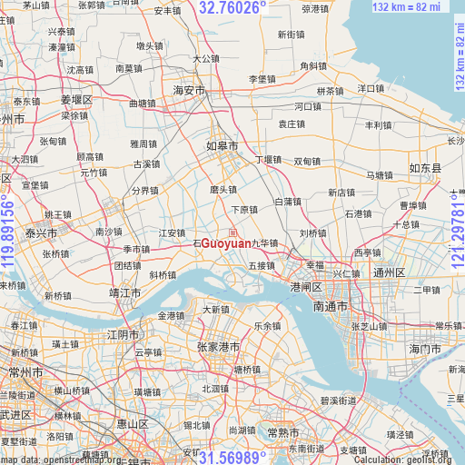 Guoyuan on map