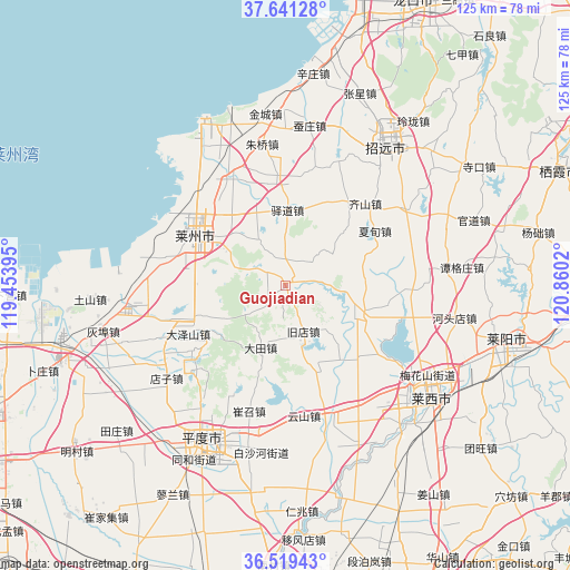 Guojiadian on map