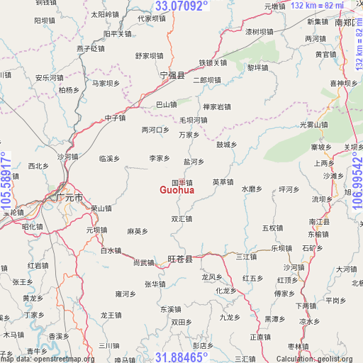 Guohua on map