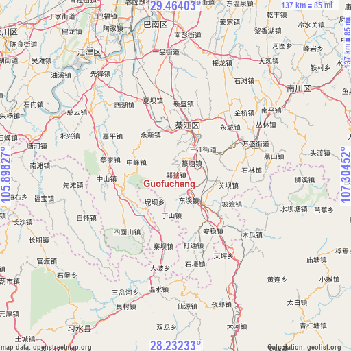 Guofuchang on map