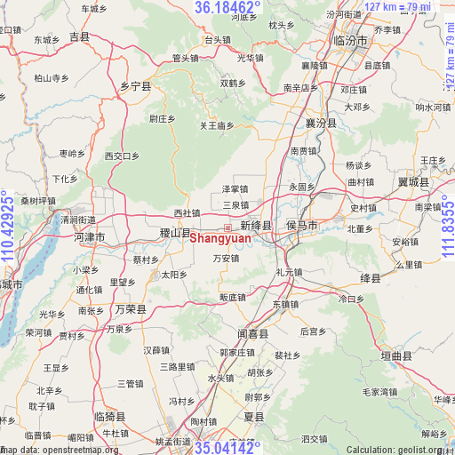 Shangyuan on map