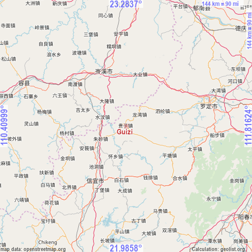 Guizi on map