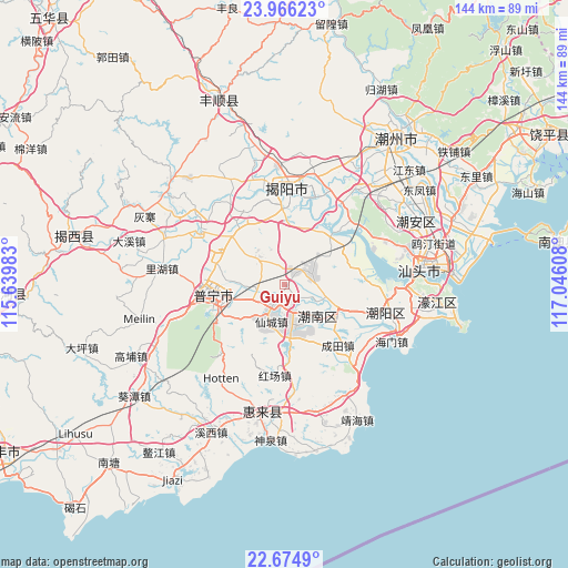 Guiyu on map