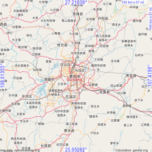Guiyang on map
