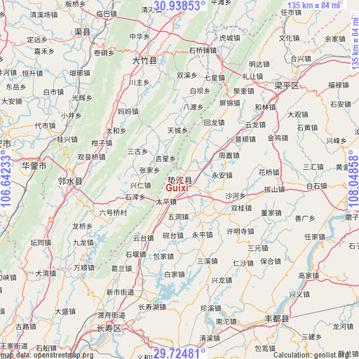 Guixi on map