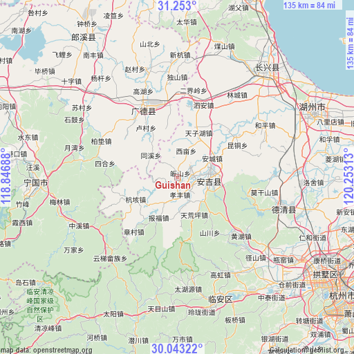 Guishan on map