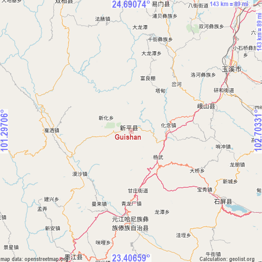 Guishan on map