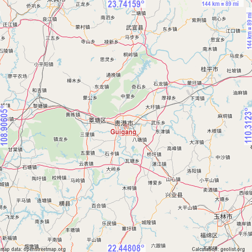 Guigang on map