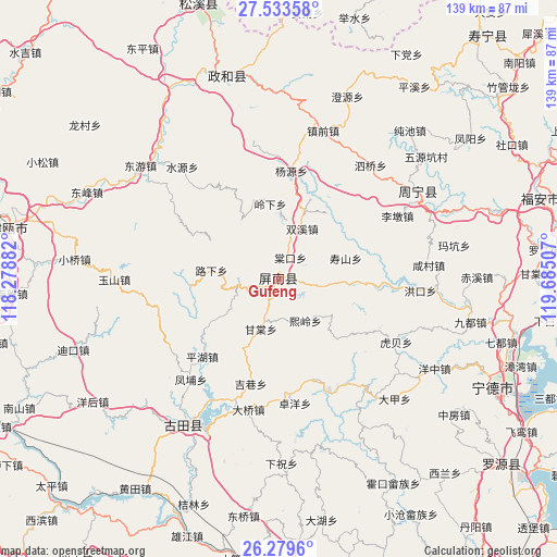 Gufeng on map