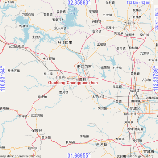 Gucheng Chengguanzhen on map