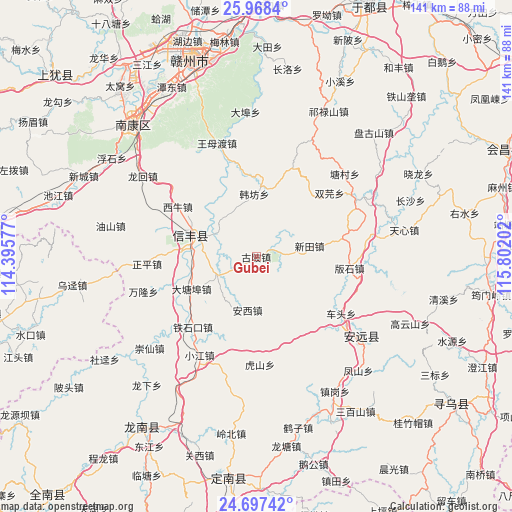 Gubei on map