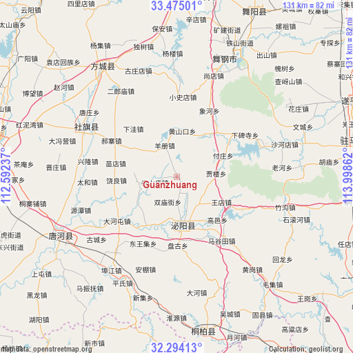 Guanzhuang on map