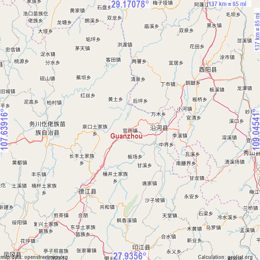 Guanzhou on map