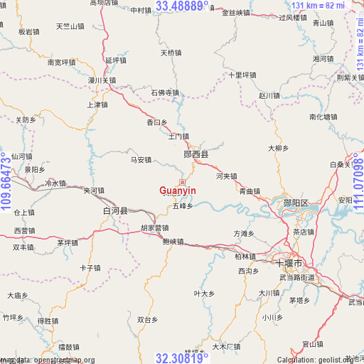 Guanyin on map