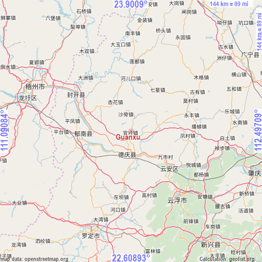 Guanxu on map