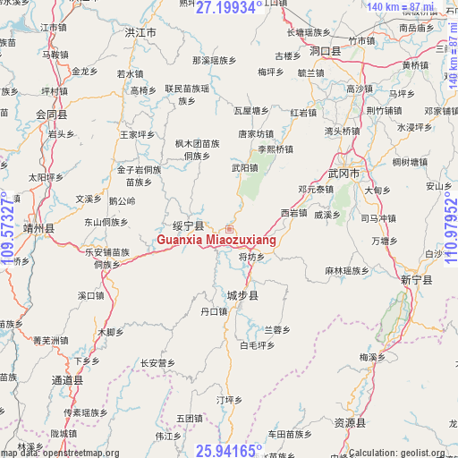 Guanxia Miaozuxiang on map