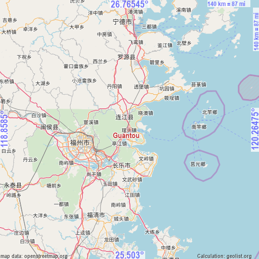 Guantou on map