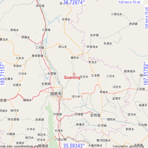 Guanting on map