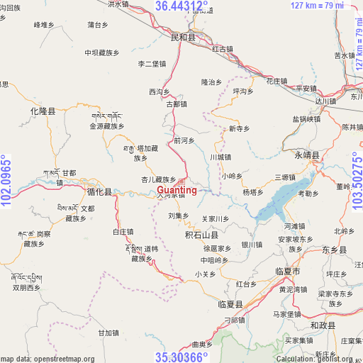 Guanting on map
