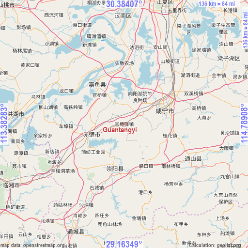 Guantangyi on map