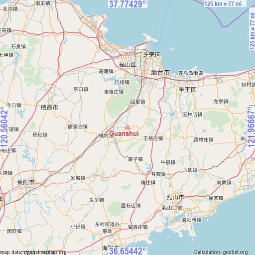 Guanshui on map