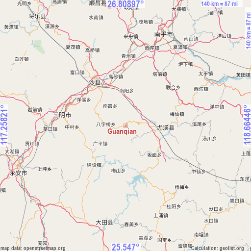 Guanqian on map