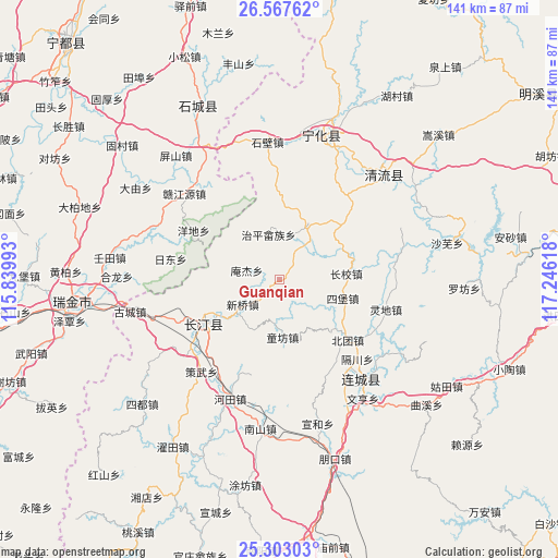 Guanqian on map