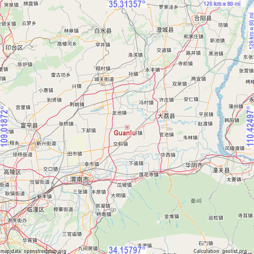 Guanlu on map