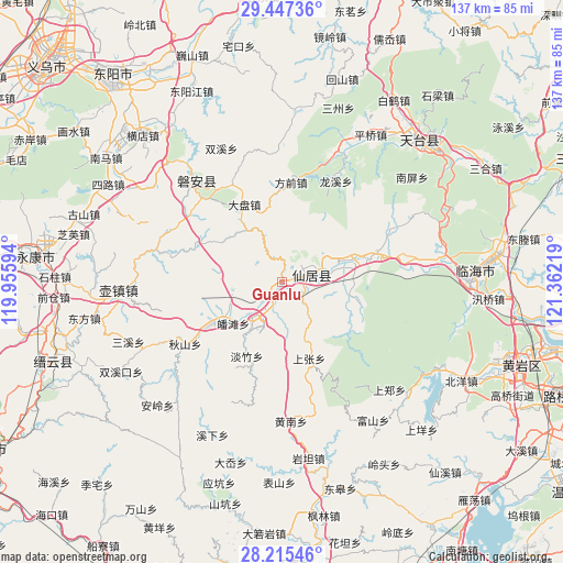 Guanlu on map