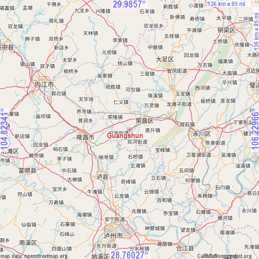 Guangshun on map