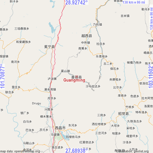 Guangming on map